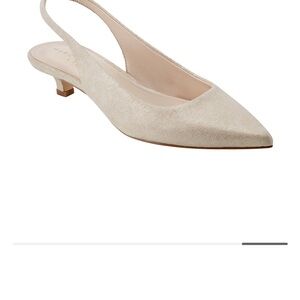 Marc Fisher Cream Kitten Heel Slingbacks